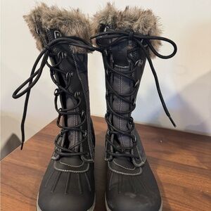 Blondo Black Fur-Trimmed Winter Boots